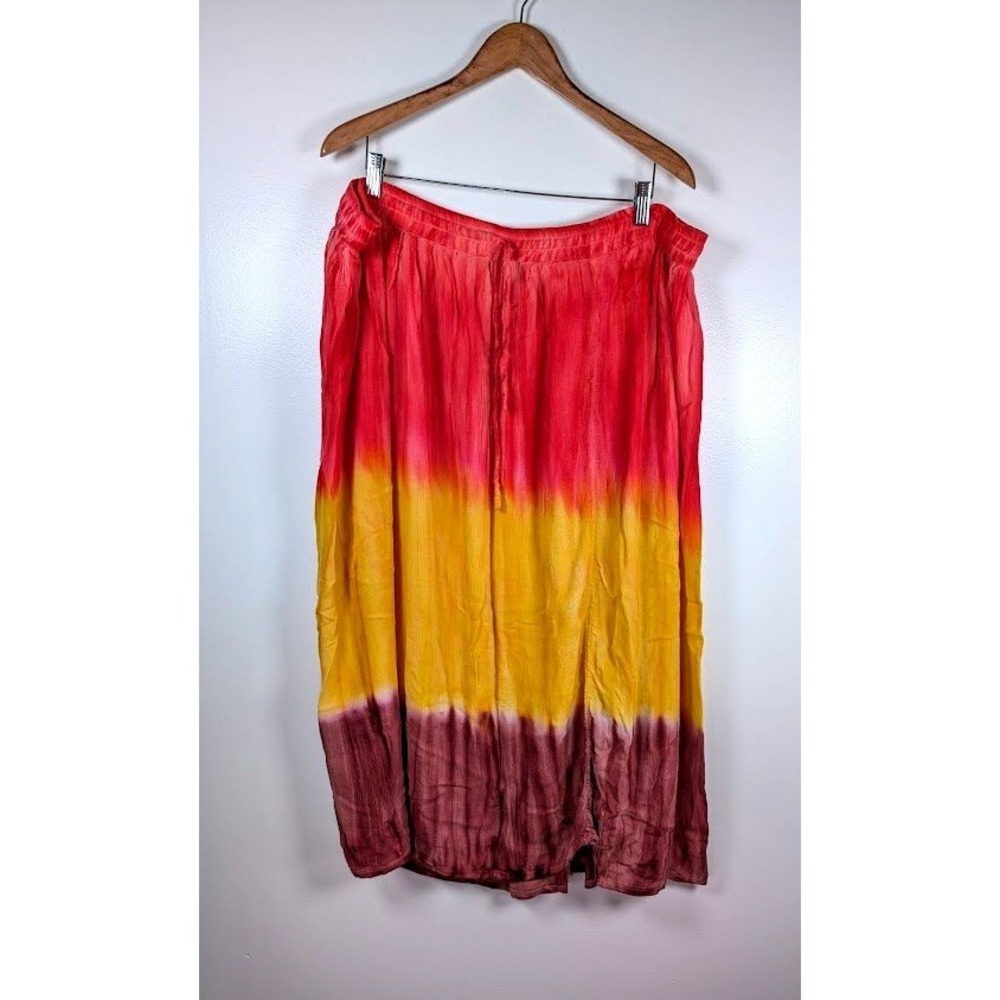 Broomstick Maxi Skirt Size 2X Tie Dye Ombre Peasant Boho Hippie Gauzy Festival
